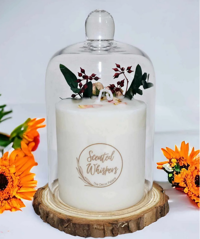 Dried Flower Candle Gift Set with Glass Jar